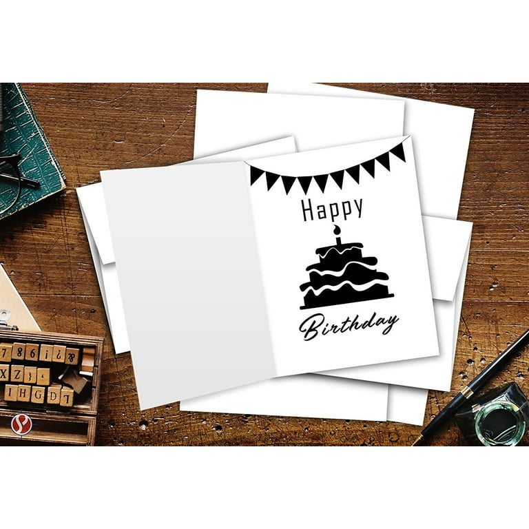 Greeting Cards Set - 5x7 Blank White Cardstock and Envelopes, Perfect Card  Stock for Invitations, Bridal Shower, Birthday, Gift, Invitation Letter,  Weddings