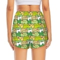 thumbnail image 3 of Picia Cartoon Frog Pattern Women's 2 in 1 Athletic Running Shorts High Waisted Workout Casual Gym Sweat Shorts with Comfy Liner Zipper Pockets-X-Large, 3 of 9