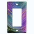 thumbnail image 5 of Metal Light Switch Plate Cover Image of Marble Purple Teal Swirl Galaxy MAR081, 5 of 13