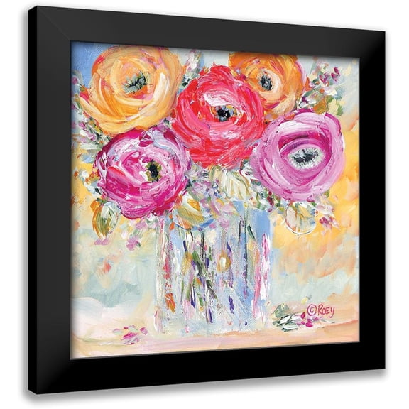 Ebert, Roey 12x12 Black Modern Framed Museum Art Print Titled - Burst of Bloom
