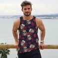 thumbnail image 5 of Rocae Roses Skulls for Men's Workout Tank Top Men's Running Tank Top Dry Fit Athletic Workout Tank TopsX-Large, 5 of 9