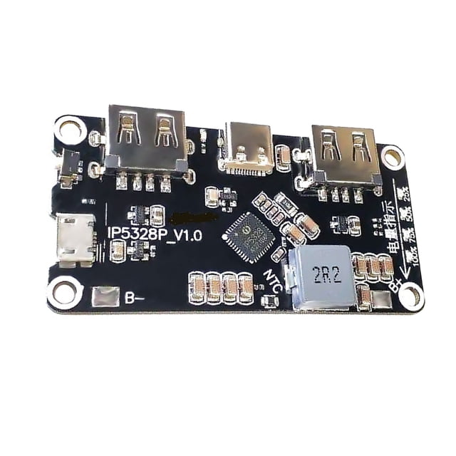 Seitruly Módulo IP5328P, placa de circuito de de de litio dual, tipo C, 3,7 V a 5V, 9V, 12V, accesorios de aumento, soporte Electrónica miscelánea