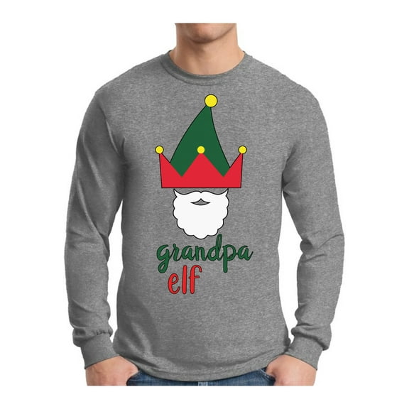 Awkward Styles Xmas Elf Grandpa Christmas Sweater Long Sleeve T-shirt For Men
