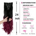 thumbnail image 3 of 7Pcs 16 Clips 24 Inch Hair Pieces for Women,160g Ponytail Extension Clip in Ponytail Hair Extensions, 3 of 6