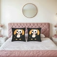thumbnail image 2 of Set of 2 18x18in Throw Pillow Covers - Cute Cartoon Dog Design with Expressive Eyes Perfect for Couch Bed or Car Decor, 2 of 8