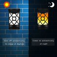 thumbnail image 4 of Luz de llama solar Aplique de pared de llama intermitente impermeable al aire libre con sensor de oscuridad Encendido/apagado automático Luz nocturna solar de 66 LED, diseño de rejilla para jardín, paso, patio, terraza, patio, 1 pieza oso de fresa Electrónica, 4 of 5