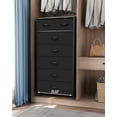 thumbnail image 7 of Dresser for Bedroom Tall Skinny Dresser Storage Tower - Sturdy Steel Frame, Wood Top, Fabric Bins, Wood Handles - Organizer Unit for Entryway, Hallway, Closets - 6 Drawers (Beige), 7 of 7