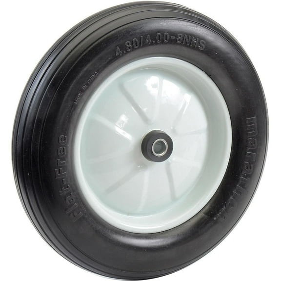 Marastar Flat Free Wheel, Polyurethane, 500lb, White 00063