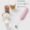 thumbnail image 4 of Rechargeable Milk Frother, 3-Speed Handheld Foam Maker with Double-Layer Whisk for Coffee, Lattes, Matcha, and More – Pink, 4 of 7