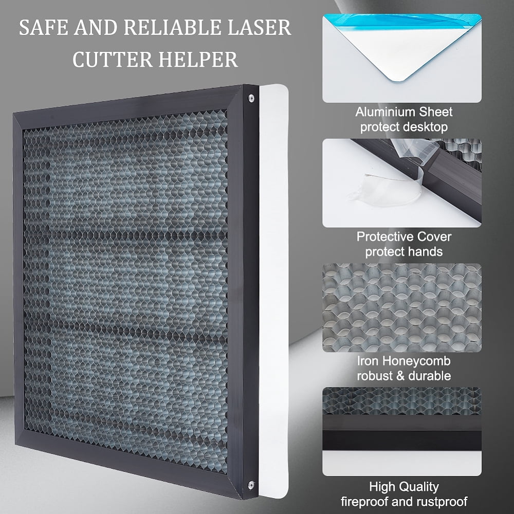 Iron Honeycomb Laser Bed Honeycomb Working Table Honeycomb Panel with Aluminum Bottom for Laser Cutting Square Platinum 400x400x0.5mm for making