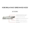 thumbnail image 3 of KOBE RAX2136SQB-1 Brillia 36-inch Under Cabinet Range Hood, 3-Speed, 750 CFM, LED Lights, Baffle Filters, 3 of 8