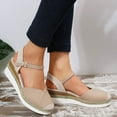 thumbnail image 2 of IUJSOY Closed Toe Espadrilles for Women Wedge Sandals High Heels Casual Slingback Dress Shoes, 2 of 8