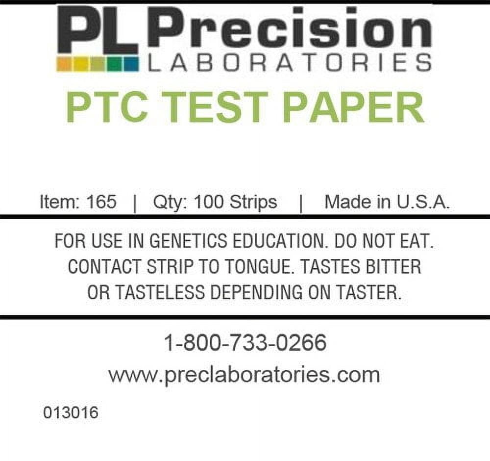 Nasco Phenylthiourea (PTC) Paper Strips - Genetic Taste Testing - 30µg Per Strip (10, Vial of 100)