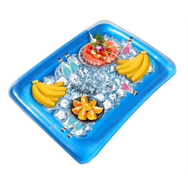 Paquete de 4 platillos inflables para ensaladas, alimentos, bebidas, buffet, refrigerador Supoice Supoice