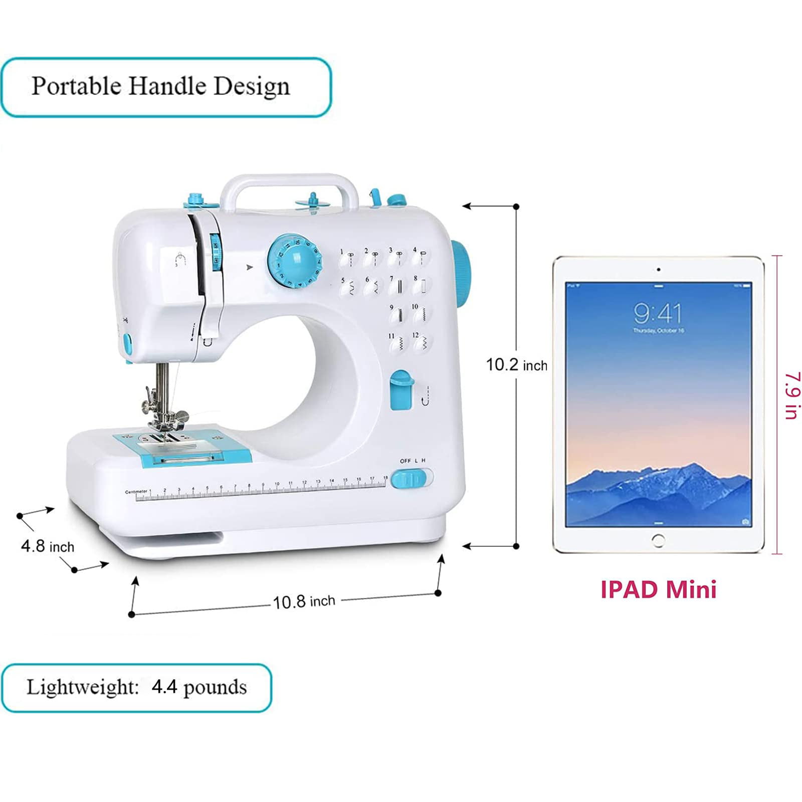 12 Built-in Stitches Small Sewing Machine Double Threads and Two Speed  Multi-function Mending Machine with Foot Pedal for Kids - Bed Bath & Beyond  - 37383688