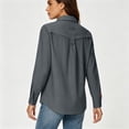 thumbnail image 4 of Gamivast Women's Long Sleeve Shirts upf Sun Protection Quick Dry Lightweight Fishing Shirt with Zipper Pockets for Hiking Safari Outdoor Activewear Tops Dark Gray XL, 4 of 7