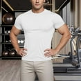 thumbnail image 2 of TANGQIOP Men Short Sleeve T-Shirts with Crew Neck Training Running Fitness Athletic Color Cotton Stretchable Top Quick Dry Breathable White S, 2 of 9