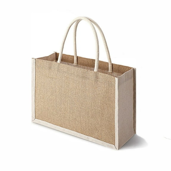 BlinkL Burlap Gift Bags Jute Tote Bags with Handle Medium Reusable Multipurpose Jute Canvas Favors Tote for DIY Women Market Grocery Shopping Beach Trip Bridesmaid Wedding 12.6 x 8.66 x 5.12 in