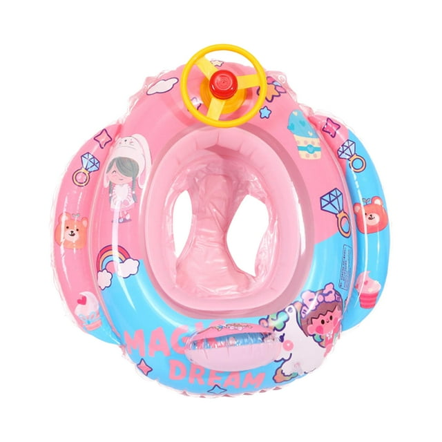 Asiento de flotador de natación,Piscina Flotadores Inflables Anillos Asiento,Cama de aire de natación de verano para niños Niños,Juegos Deportes Piscinas Ayudas Colchón Flotante,Agua Rosa