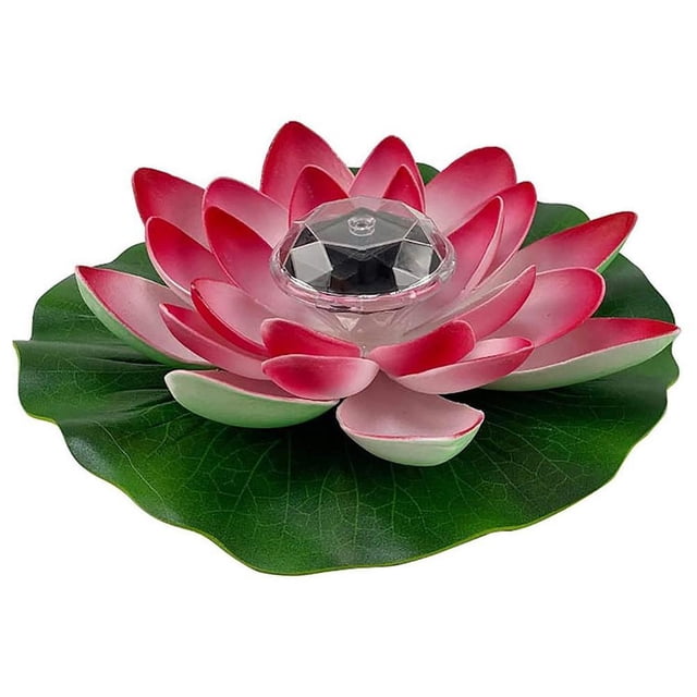 Yuarrent Luz de noche de loto artificial flotante Lámpara de loto LED Luz de ahorro de energía para jardín al aire libre Piscina Estanque Fuente Iluminación y accesorios Numero 3 Yuarrent HA046498-03