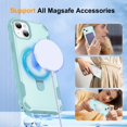 thumbnail image 5 of Dteck for iPhone 14 Case with Screen Protector, Compatible with MagSafe Shockproof Invisible Magnetic Ring Stand Military-Grade Heavy Duty Protection Phone Case, Blue, 5 of 7