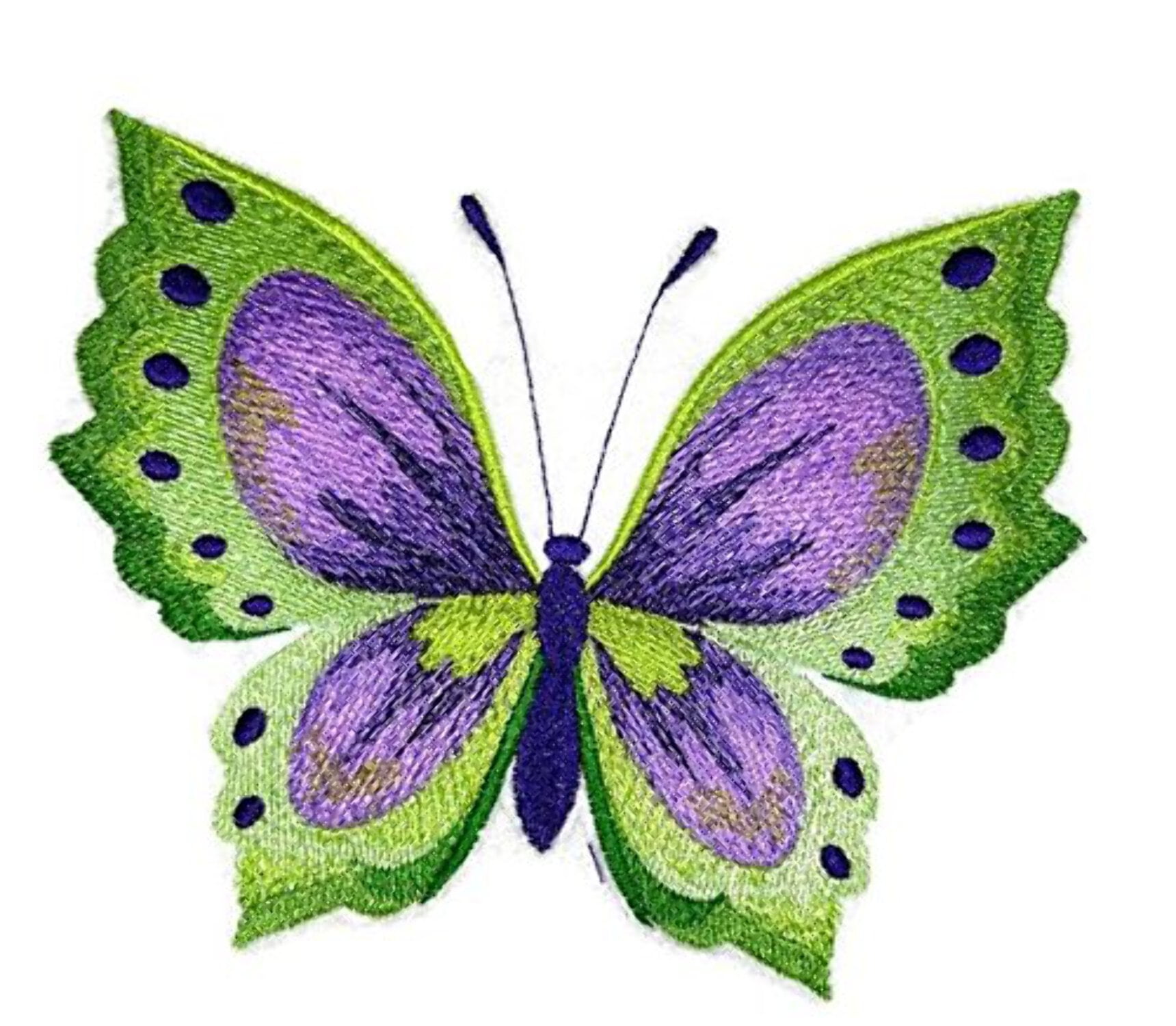 BeyondVision Custom and Unique Water Color Blooms and Butterflies [Watercolor Violet Butterfly] Embroidered Iron on/Sew patch [6.1" 4.85"]