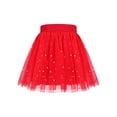 thumbnail image 1 of Jupe Fille Rouge Scintillante Étoile Lune Ballet Tutu Tulle Élastique Fête 6 Ans, 1 of 5