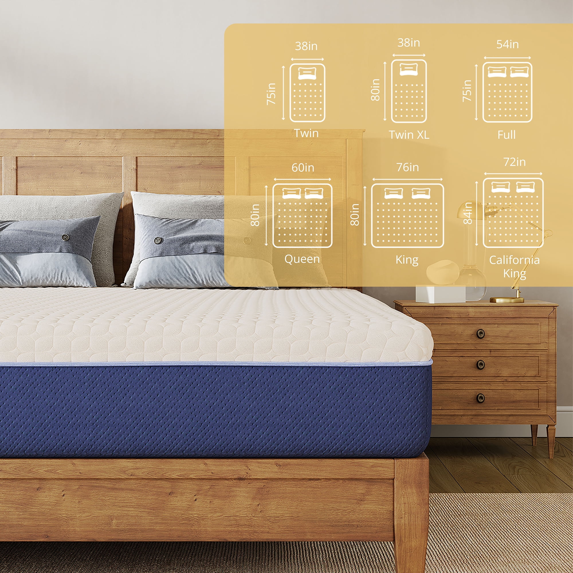 Subfun 6" Twin Gel Memory Foam Mattress,Mattress in a Box, Cooling & Medium Firm Support, CertiPUR-US Certified Foam