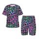 thumbnail image 1 of Fotbe Rainbow Animal Skin Pijama Estampada de 2 Piezas para Niños – Ropa de Dormir de Manga Corta Cómoda para Niños y Niñas, Camiseta y Shorts de Algodón-3X-Large, 1 of 6