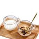 thumbnail image 4 of Tazas de Café con Asa, Vasos de Vidrio con Tapas de Bambú y Cucharas de Flor de , Vasos Transparentes para Té, Cereales, Yogur, 4 of 5