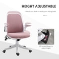 thumbnail image 3 of 360° Swivel Office Chair Task Chair, Breathable Fabric Computer Chair with Flip-up Arms and Adjustable Height, Pink, 3 of 7