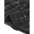 thumbnail image 5 of INSPIRE CHIC Women's Plaid Ruffle Hem Button Decor Tweed Mini Skirts S Black, 5 of 6