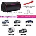 thumbnail image 2 of Ziciner Genuine Leather Steering Wheel Cover, Stitch on Wrap, Breathable Anti-Slip Car Steering Wheel Protector for Max Diameter 15 Inch, DIY Sewing with Needles Thread (Black/Red Line, Hole), 2 of 6