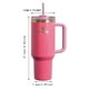 thumbnail image 2 of Stanley Quencher Soft Matte - Vaso aislado al vacío de acero inoxidable con tapa y popote para bebidas heladas y frías, color mar tormentoso, 1,180 ml Negro/40oz, 2 of 2