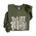 thumbnail image 4 of Bulldogs Camo Coquette Bow Sweatshirt for Women & Teens School Spirit Game Day Crewneck Army Green Sweatshirt XL, 4 of 6