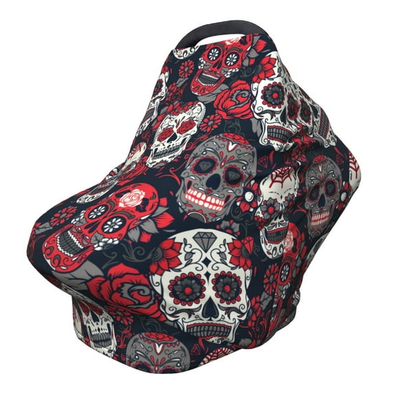 Fotbe Rose Flowers Pattern Car Seat Covers for Babies, Nursing Breastfeeding Cover Carseat Canopy, Soft Stretchy Carrier Cover