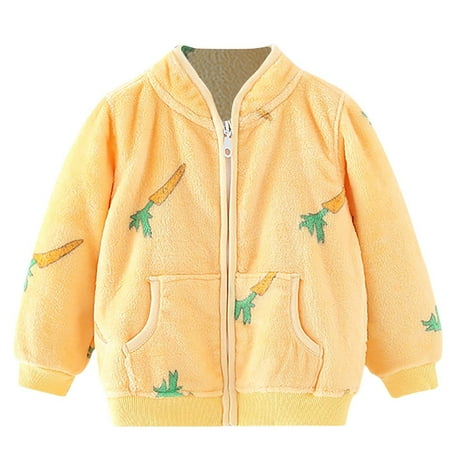 

Dadaria Baby Clothes 73-130 Newborn Baby Boy Girl Cute Print Flannel Multicolor Cardigan Flannel Top Orange 6-12 Months Baby