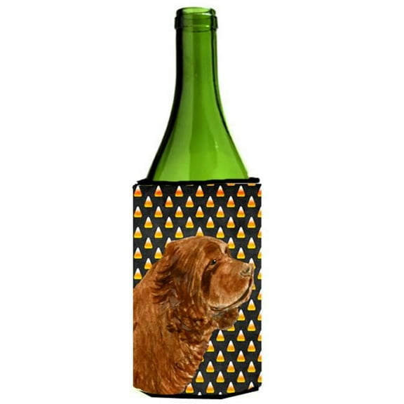 Sussex Spaniel Candy Corn Halloween Portrait Wine Bottle  Hugger - 24 oz.