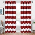 thumbnail image 1 of Rideaux Rayés, Rideaux Rayés Rouges et Blancs avec Illets pour Chambre à Coucher Salon, Ensemble de 2 Panneaux, 52 x 63 Pouces Longueur Rouge et Blanc 52 Pouces x 63 Pouces, 1 of 8