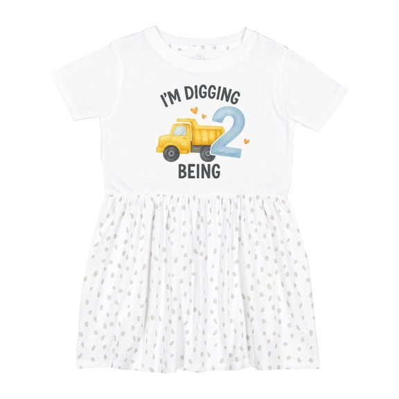 Inktastic I'm Digging Being 2 Birthday Truck Girls Toddler Dress