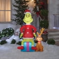 thumbnail image 2 of Gemmy Inflatable The Grinch With Max LED Lighted Yard Decoration - 60 in, 2 of 2