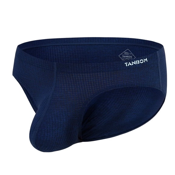 TANBOM Men's Nylon Tagless Triangle Underwear Comfort Deaign Indigo M