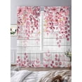 thumbnail image 3 of Pink Eucalyptus Sheer Curtains 108 Inches Long 2 Panels Leaves Abstract Branch Retro Wood Grain Light Filtering Semi Sheer Window Curtains Drapes for Bedroom Living Room 52"x108", 3 of 7