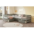 thumbnail image 6 of Twin Size L-shaped Platform Bed with 3 Storage Drawers - Gray | Space Saving & Sturdy, 6 of 19