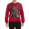 thumbnail image 3 of Colorful Cat Portrait | Cat Lover Owner | Dean Russo Art Animal Lover Unisex Crewneck Sweatshirt, Red, M, 3 of 5