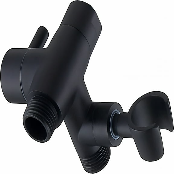HIBIBUD All Metal Shower Arm Diverter with Handheld Shower Mount,G1/2 3-Way Diverter Valve Bathroom Universal Shower System Replacement Part for Hand Shower and Fixed Shower Head,Black