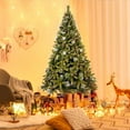 thumbnail image 2 of Clearance! Christmas Trees Pre-Lit for Home, 7.4ft Realistic Artificial Christmas Tree Decoration with 500 LED Lights, 1300 Tips Premium Hinged Christmas Spruce Tree with Solid Metal Stand, 2 of 10