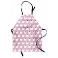 thumbnail image 1 of Cartoon Apron, Simplistic Cartoon Illustration of Repeated Pattern Modern Art Print, Unisex Kitchen Bib with Adjustable Neck for Cooking Gardening, Adult Size, Pale Pink White, by Ambesonne, 1 of 4