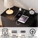 thumbnail image 3 of Single Drawer Bedside Table Nightstand Open Shelf Bedside Cabinet with Charging Station Side Table with Power Outlet Wood Bedside Desk with One Drawer for Bedroom Living Room Home Office Black, 3 of 13