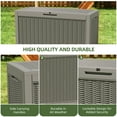 thumbnail image 3 of Uforic 60 Gallon Outdoor Resin Deck Box,Weatherproof&Lockable Rattan Storage Box for Garden Patio, Light Brown, 3 of 8